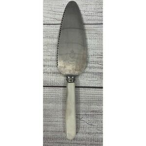 Vintage Sheffield England Cake Server Faux Mother Of Pearl Handle Serrated